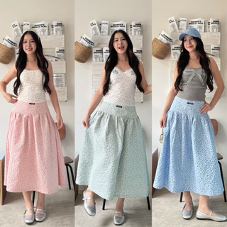 กระโปรงยาว Baby daisy midi long ดีเทลซิปข้าง มาใหม่สุดน่ารัก🛀🏻🧸✨🧈🦢