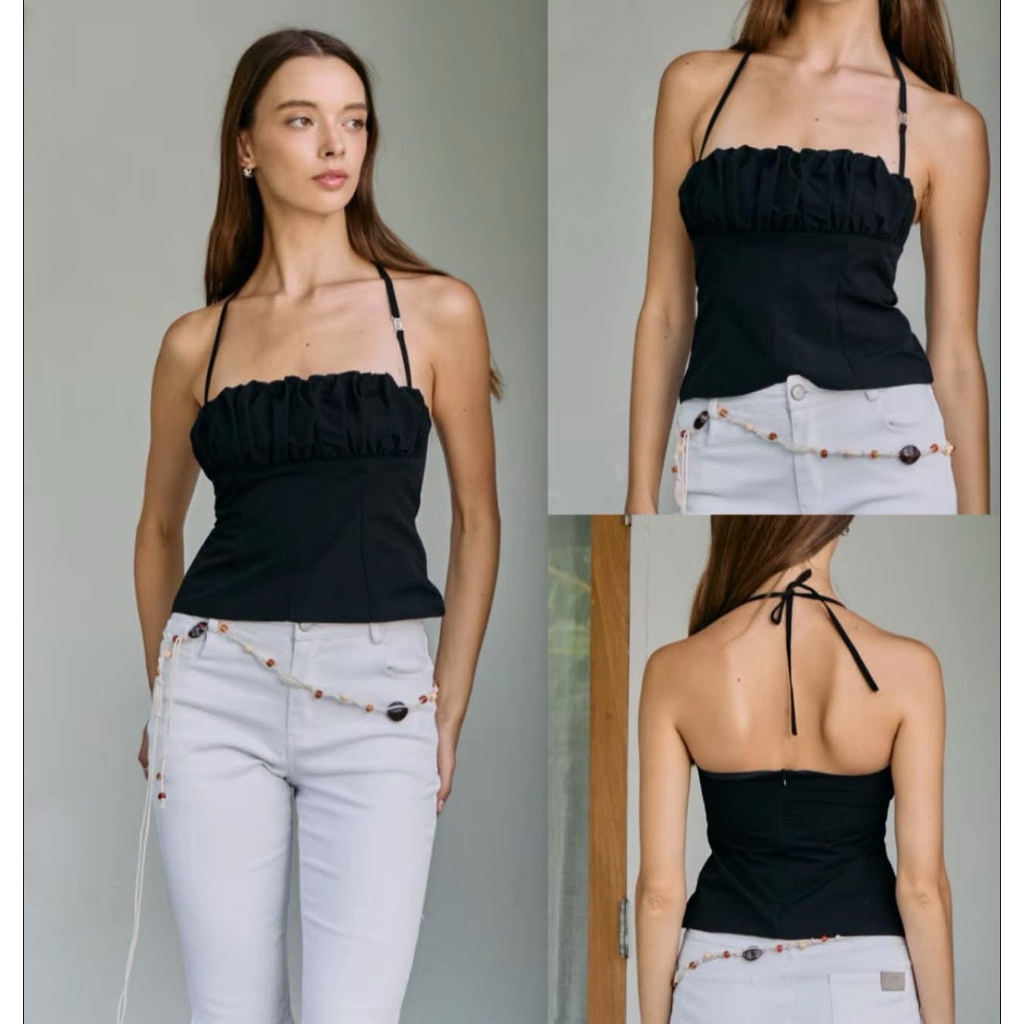 Swana.ss seashell top สีดำ