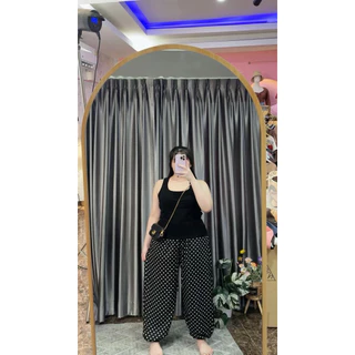 กางเกงบอลลูนลายจุดขายาว จ33