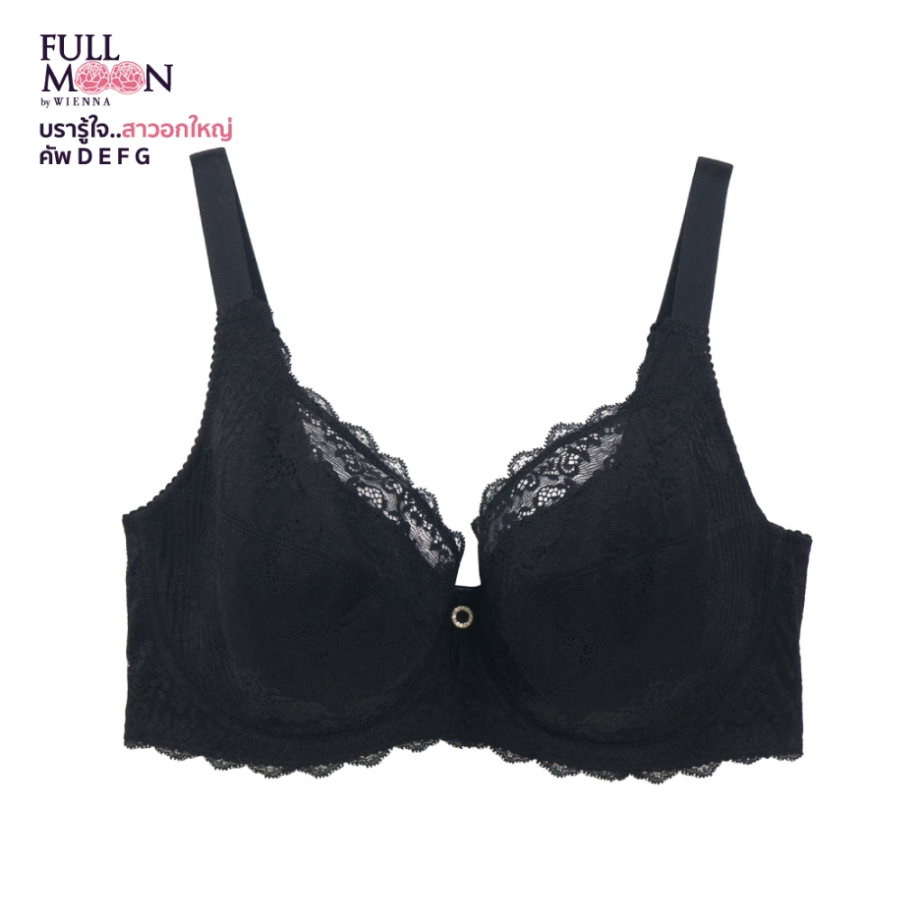 WIENNA NEW Fullmoon NB94402 Big cup เสื้อชั้นใน  เสริมโครง ซับบาง สีดำ