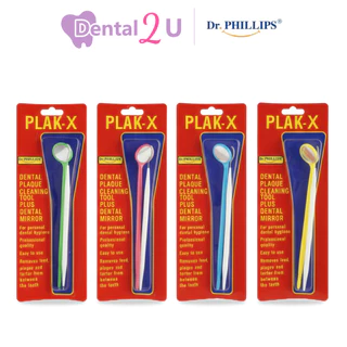 Dr.PHILLIPS PLAK-X ที่แคะซอกฟันพร้อมกระจก ลดหินปูน คละสี กระจกส่องฟันพร้อมที่แคะซอกฟัน จำนวน 1 ชิ้น