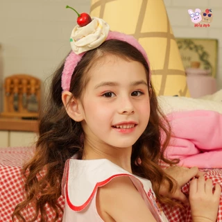 Mix Me ที่คาดผมผ้าขน ประดับวิปครีม / กิ๊ฟผ้า Satin ปักน้องกระต่าย ปอมๆ สีแดง เด็กหญิง เสื้อผ้าเด็ก รุ่น 500520/500521