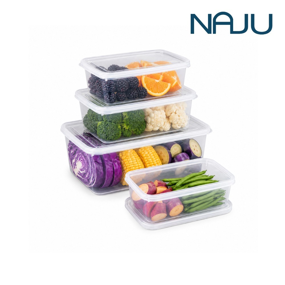 Naju เซตกล่องเก็บอาหารในตู้เย็น กล่องใส่อาหาร Food containerเก็บอาหาร ถนอมอาหาร มีฝาปิด ให้เก็บได้นานขึ้น