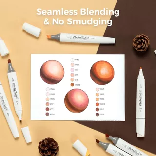 FOLIO ART : ปากกามาร์คเกอร์ Ohuhu เซตสี 24 Skin Tone colors (Kaala Series) 90406