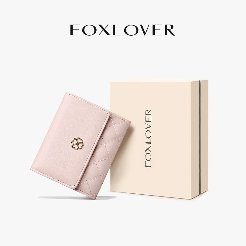 FOXLOVER กระเป๋าสตางค์สั้นสำหรับผู้หญิง มีช่องใส่บัตร 10 ช่อง สามารถใส่เงินเหรียญและบัตรประชาชน พกพาสะดวกเวลาออกไปข้างนอ