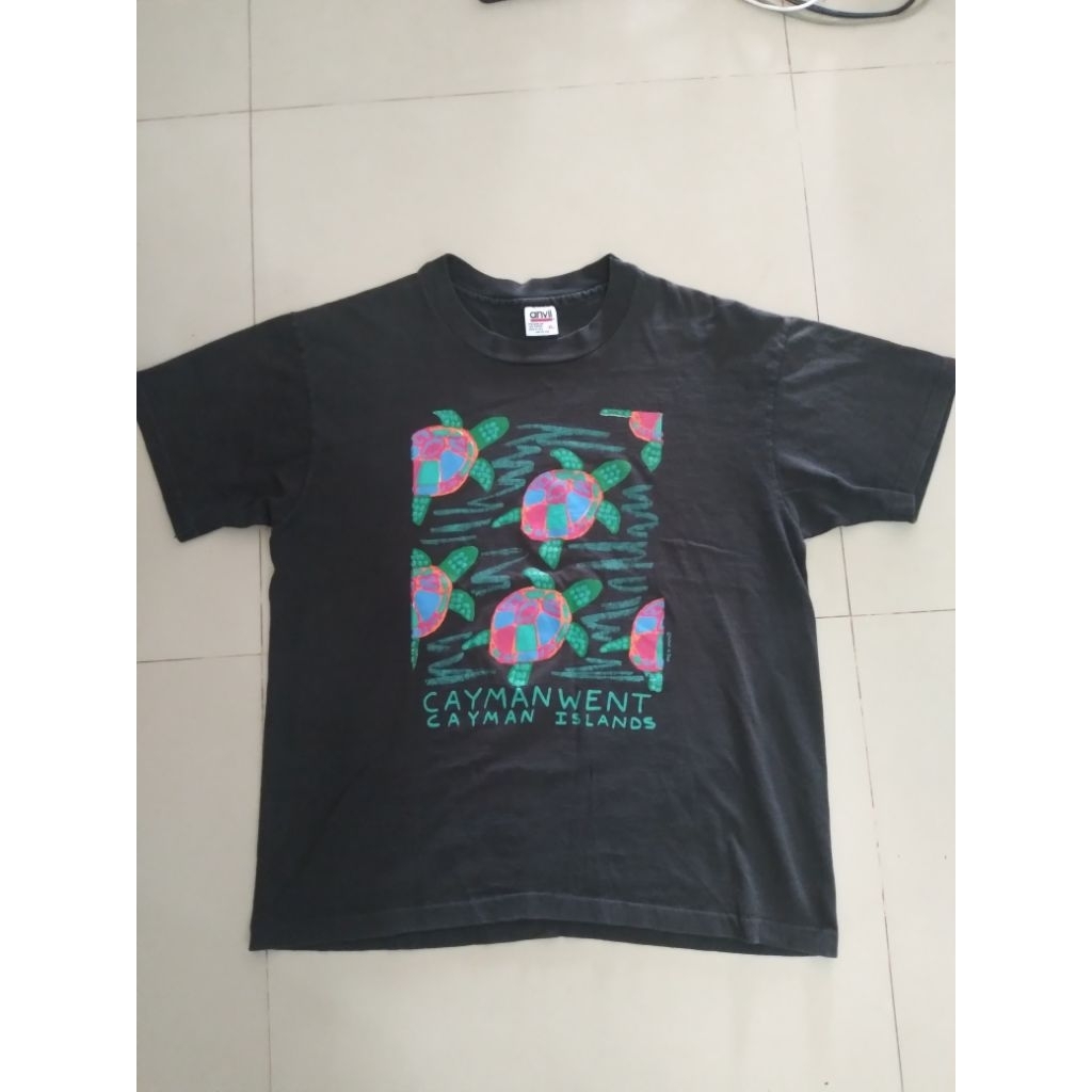 เสื้อยืดวินเทจงานท่องเที่ยว Cayman Islands 90s แท้ 🐢✨