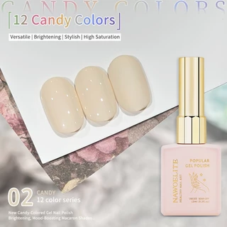 Nawoelite เล็บเจล สีทาเล็บเจล สีเจล เจลทาเล็บสีลูกกวาด 12 สี สีใสสดใส สวยน่ารัก สีสันชัดเจน ต้องใช้ไฟ LED/UV