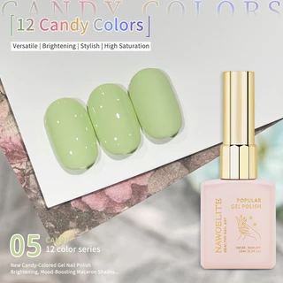 Nawoelite เล็บเจล สีทาเล็บเจล สีเจล เจลทาเล็บสีลูกกวาด 12 สี สีใสสดใส สวยน่ารัก สีสันชัดเจน ต้องใช้ไฟ LED/UV