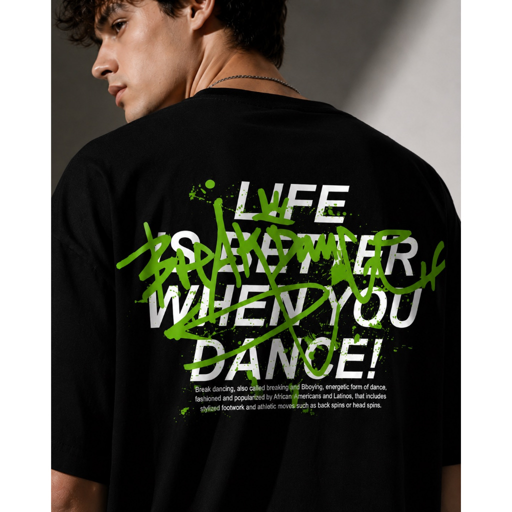 เสื้อยืด Streetwear Oversize ผู้ชาย สกรีนลาย U-017 "มีเก็บเงินปลายทาง"