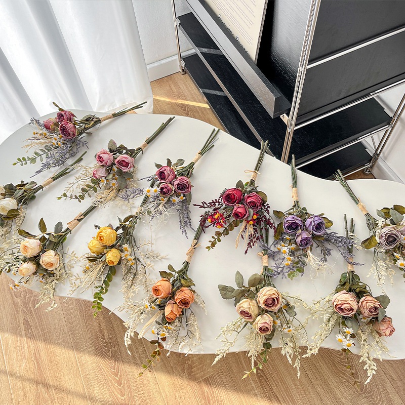 ดอกเดซี่กุหลาบปลอม 37ซม. ดอกไม้ประดิษฐ์ ก้านดัดได้ DIY ตกแต่งโต๊ะ ห้องนั่งเล่น ของขวัญ งานแต่ง พร้อมส่ง
