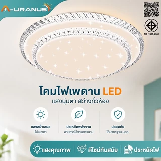 ไฟเพดาน led ไฟเพดาน ตกแต่งห้องนั่งเล่น สไตล์โมเดิร์นมินิมอล ด้วยรีโมทคอนโทรลเพื่อเปลี่ยนแสง 3สี