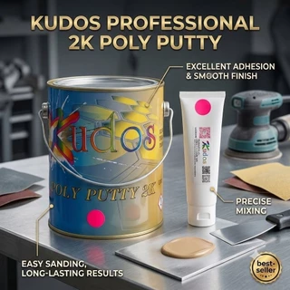 สีโป๊ว 2K Kudos พร้อมน้ำยาชมพู สีโป๊วรถยนต์คุณภาพสูง เนื้อเนียน ขัดง่ายแห้งไว ยึดเกาะแน่น อุดรอยบุบ งานเหล็ก พลาสติก