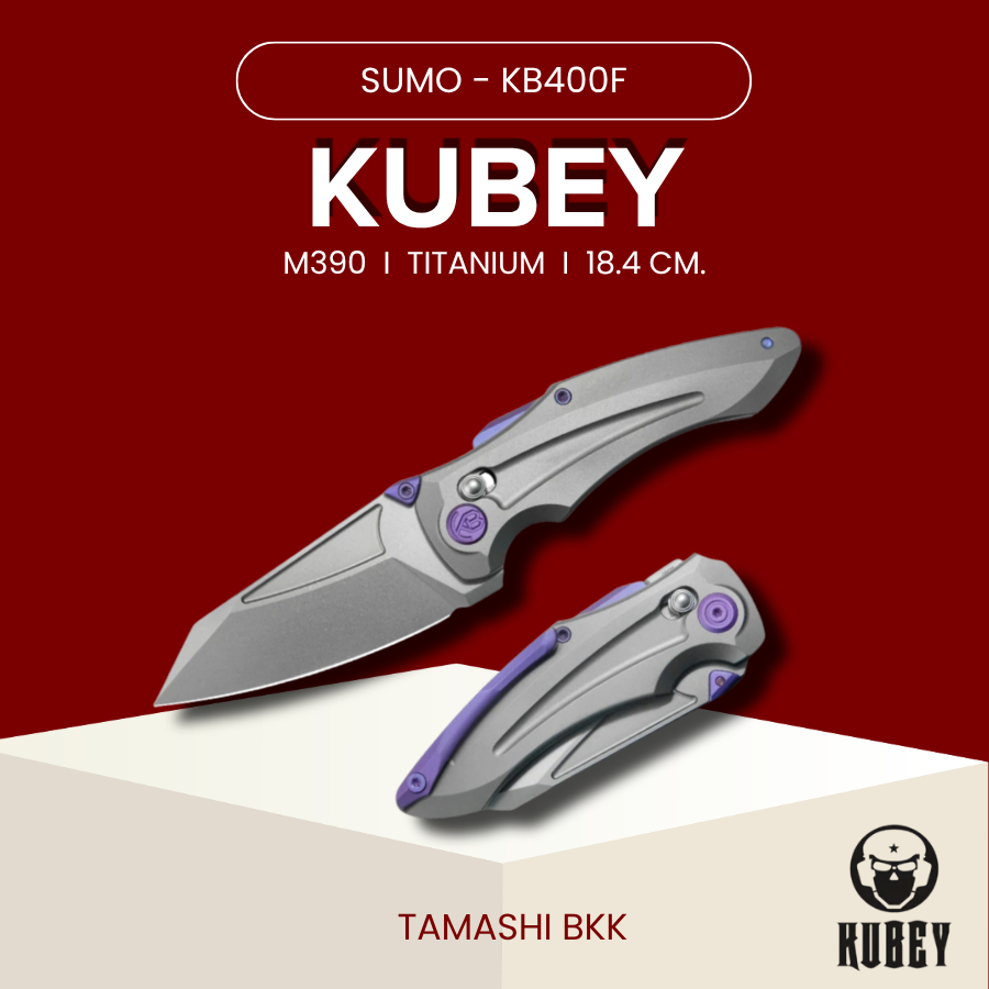 มีดพับ Kubey l Sumo l KB400F l M390 l Titanium l ร้านมีดแท้ Tamashi BKK