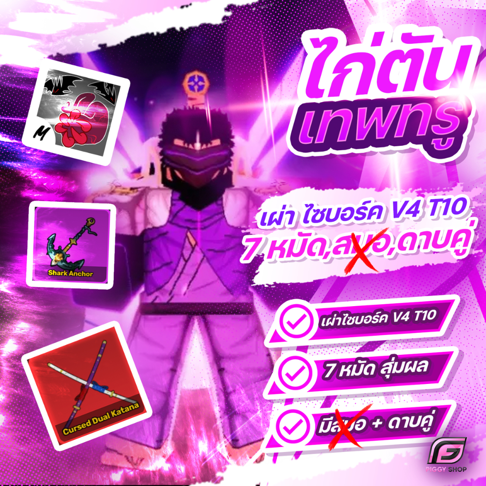 การ์ดBloxfruit สีคมชัด ไก่ตัน 7หมัด + เผ่าไซบอร์ก V4 T10 + ดาบคู่ ของตึงสุดๆ!!!