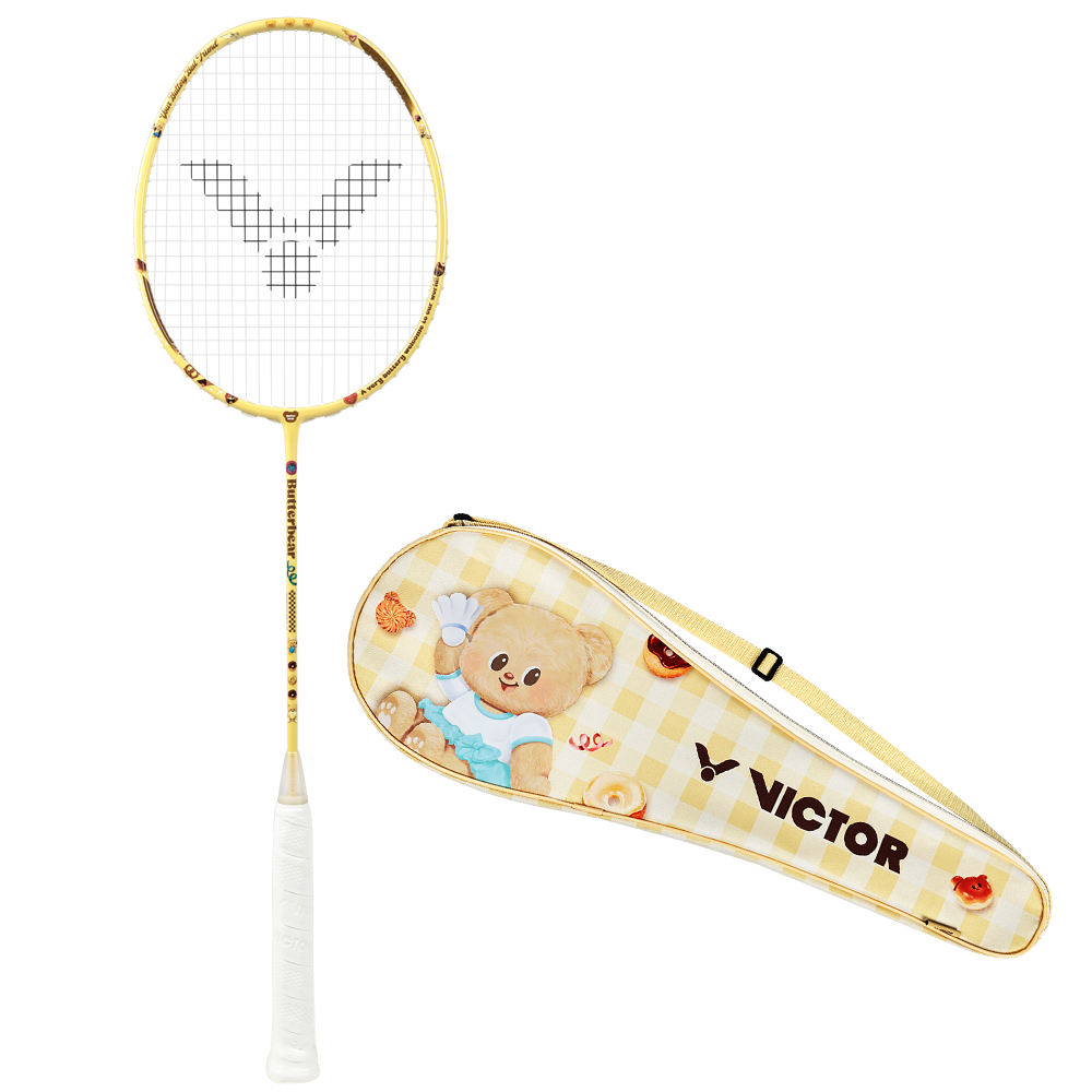 VICTOR × ButterBear مضرب ريشة TK مع أوتار وغطاء — صورة 6