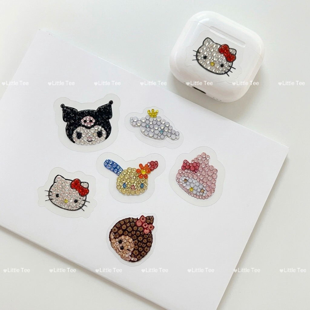 (Pre15days)Sanrio Monchhichi Jewel Sticker สติกเกอร์คริสตัลเพชรวิ้งลายซานริโอ้ และมอนชิชิ