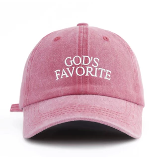 God’s Favorite Embroidered Minimal Cap หมวกแก๊ปเฟดสีเทา “God’s Favorite” ลุคสตรีทพรีเมียม