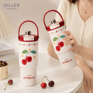 Diller Thailand แก้วน้ำสูญญากาศ เคลือบเซรามิก เก็บความเย็น-ร้อน Stainless Ceramic 900ml [MLH9436]