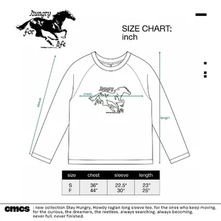 [CMCS] เสื้อยืดแขนยาว Stay Hungry, Howdy raglan long sleeve