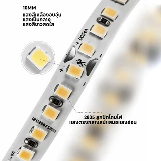=10M เทปไฟ LED 2835 ยืดหยุ่น 3 สี แรงดันต่ำปลอดภัย ตัดได้ มีกาวติดหลัง เทปไฟตกแต่ง สำหรับห้องครัว ห้องนอน ห้องต่างๆ