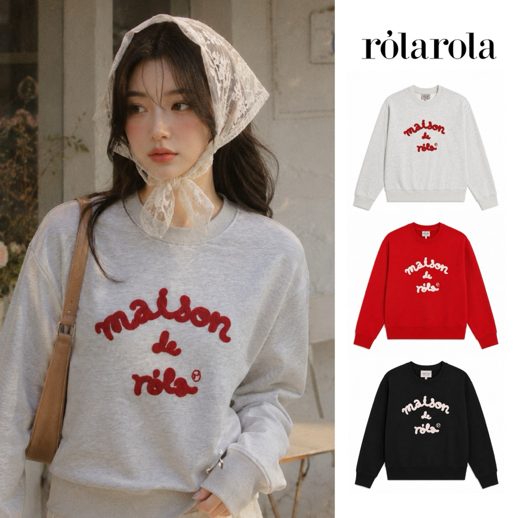 พร้อมส่ง | เสื้อแขนยาว สเวตเชิ้ต Rolarola - Maison De Rola Sweatshirt ส่งสินค้าทุกวัน รับประกันความพอใจ คืนเงินได้