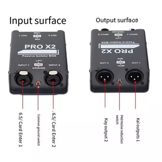 ใหม่ ตัวแยกเสียงเสียง 2 ทาง CH* Studio Grade 2CH Noise Canceller Auditory Isolator Box ใช้เพื่อลดสัญญาณรบกวนในกระแสไฟฟ้า