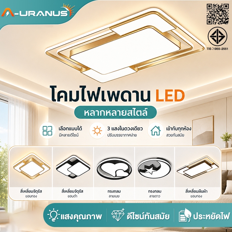 โคมไฟเพดานหรู โคมระย้า โคมไฟเพดาน Ceiling Lights ไฟเพดานที่ใช้ในห้องนั่งเล่น ห้องรับประทานอาหาร ห้องนอน