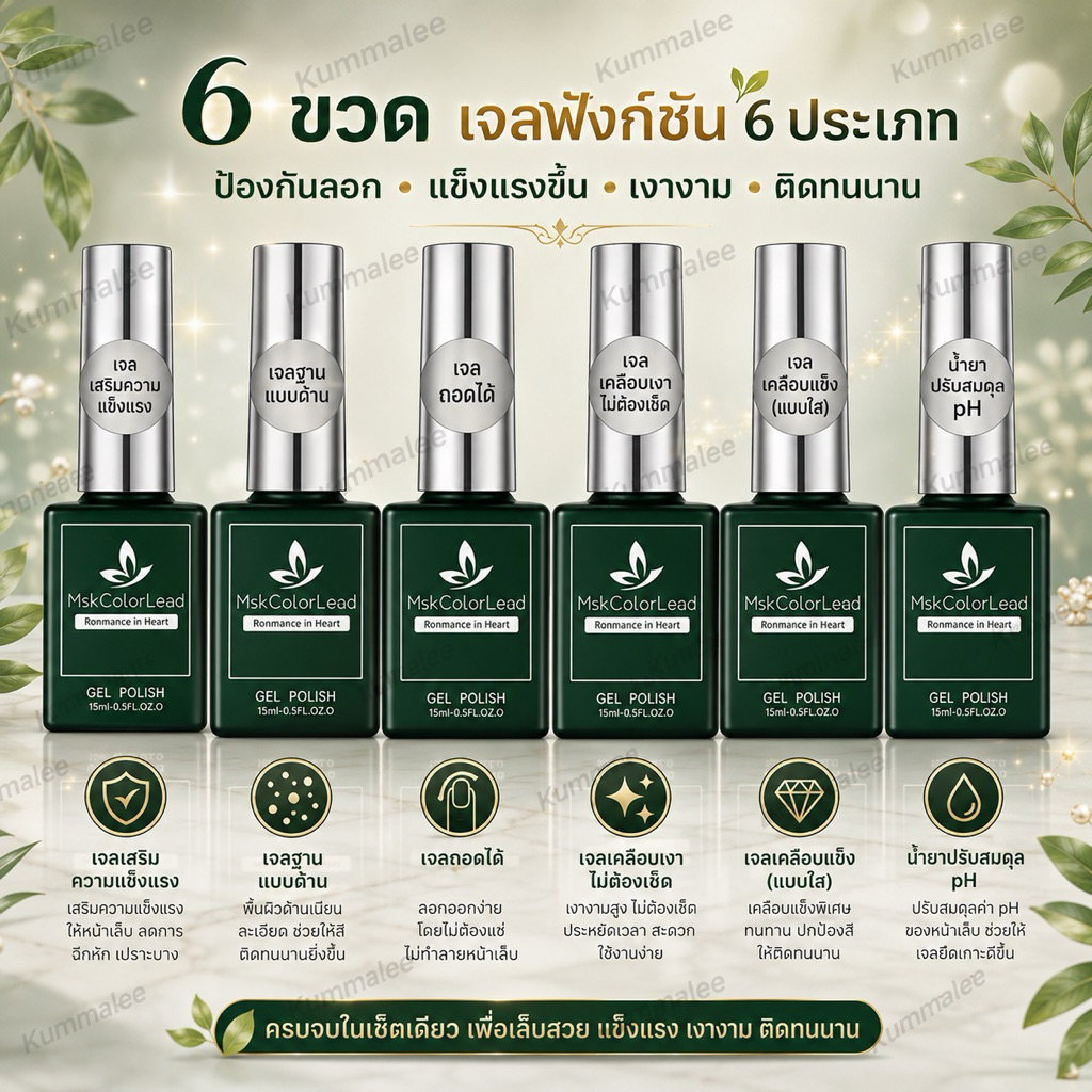 MSK Color Lead ท็อปเงา ท็อปกระจก ท็อปด้าน เบส ขนาด 15ml (ขวดใหญ่) สินค้าพร้อมส่ง