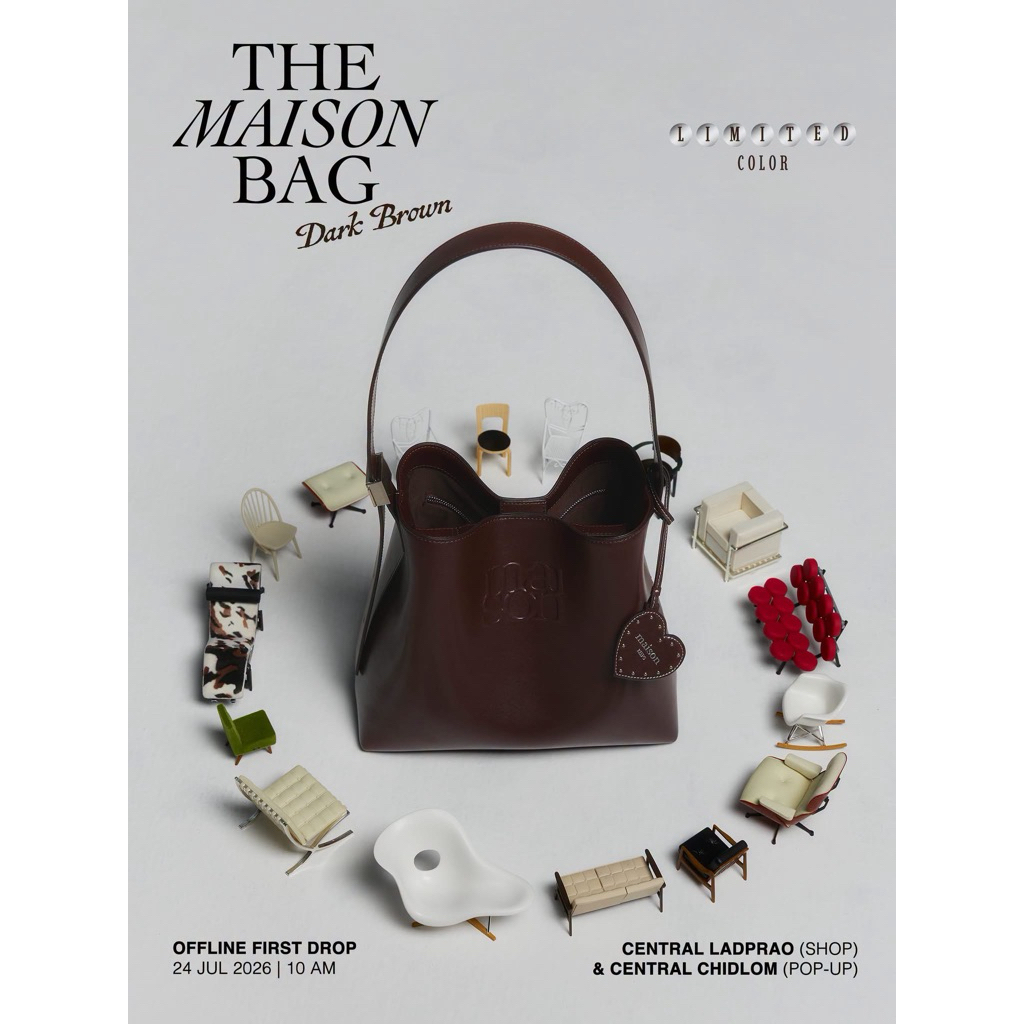 พร้อมส่ง ‼️Meet the new limited color—The Maison Bag in Dark Brown. 🤎👜