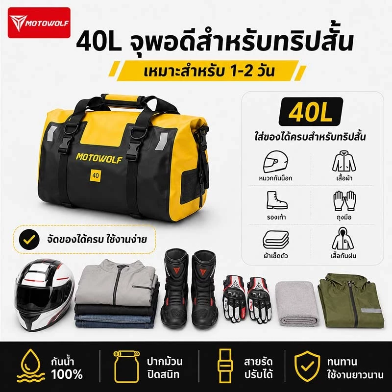 MOTOWOLF MDL 0717 กระเป๋าเดินทาง กระเป๋าทัวร์ริ่ง มีหลายสีให้เลือก thumbnail 8