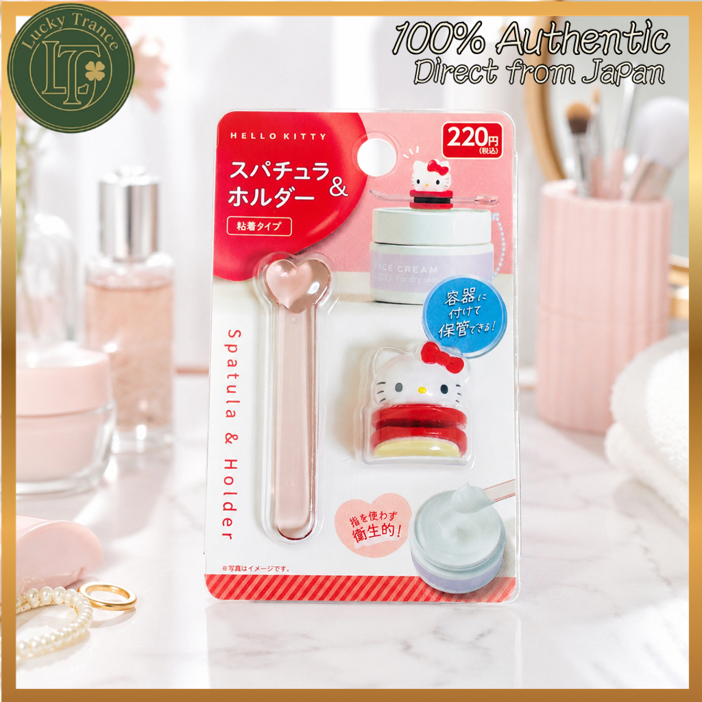 ไม้พายเครื่องสำอาง Hello Kitty พร้อมที่วางแบบกาว Sanrio DAISO Japan 1 ชิ้น
