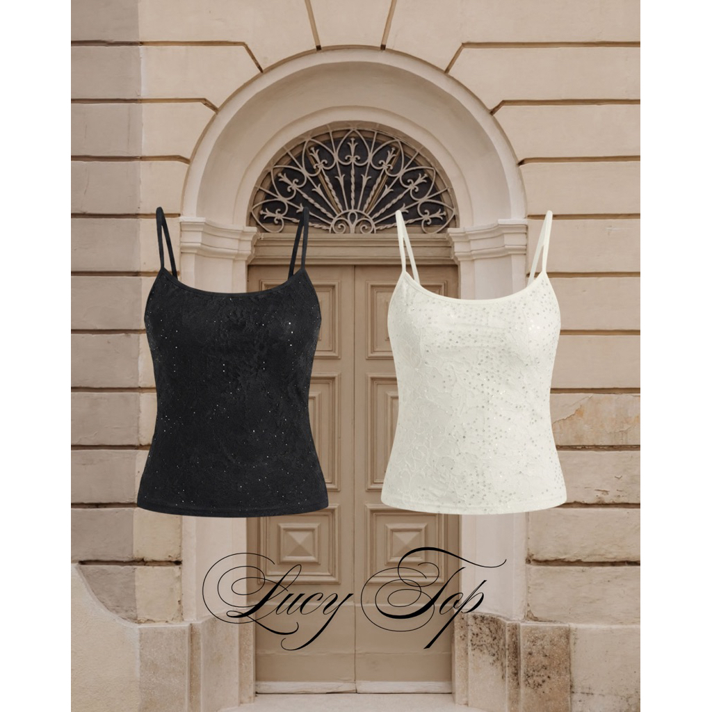 Amilycho : Lucy Top เสื้อสายเดี่ยวลูกไม้