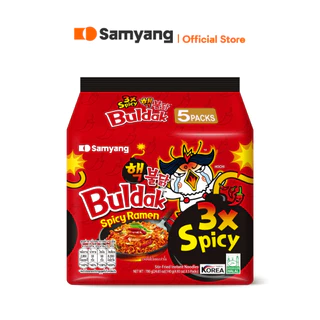 [แพ็ก 5 ซอง] Samyang Buldak Spicy Ramen 3X Spicy | ซัมยัง บูลดัก สไปซี่ ราเมง 3 เอ็กซ์ สไปซี่ (140gx5)