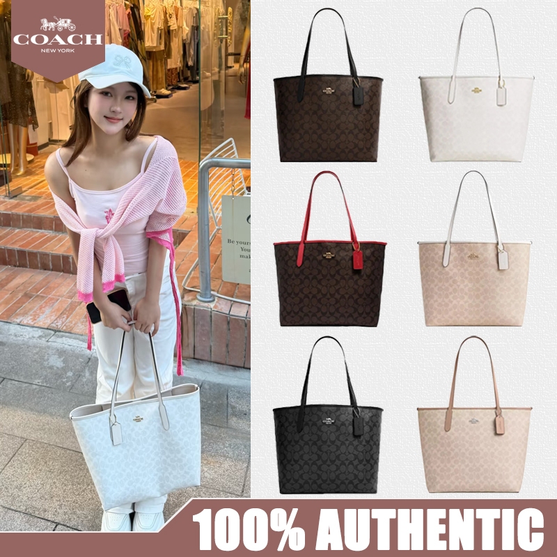 ของแท้ 100% COACH City 33 ‌กระเป๋าโททคลาสสิก ถุงช้อปปิ้ง กระเป๋าไหล่เดี่ยว ความจุสูง