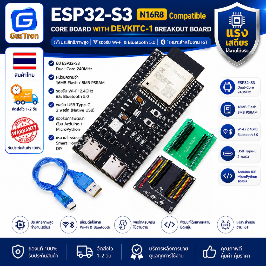 ESP32-S3 core board N16R8 compatible with DevKitC-1 breakout board