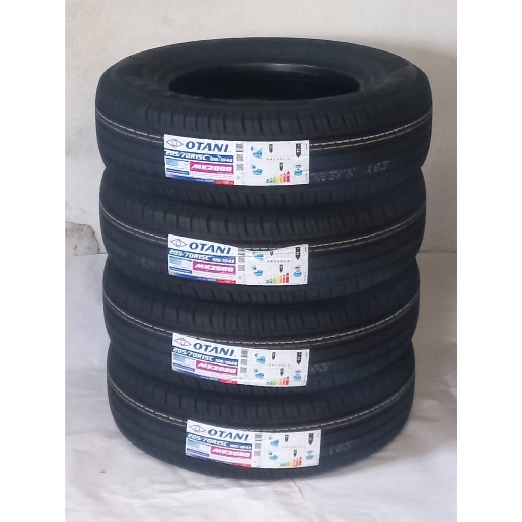 ยาง Otani MK2000 Size 205/70R15C  ยางนอก 4 เส้น ราคาสุดคุ้ม ( ขอบ15 ) ยางใหม่ / แถมจุ๊กยาง 4 ตัว /เห