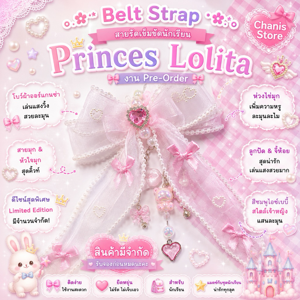 ｡✿*ﾟBelt Strap ･✿.｡ สายรัดเข็มขัดนักเรียน งาน Pre-Order  | Chanis Store สินมีจำกัด