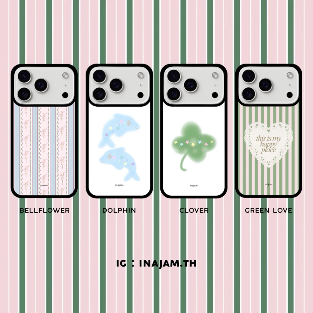เคสไอโฟนแบรนด์ Inajam Polla Dot Cheer | Angel Halo | Bellflower | Green Love