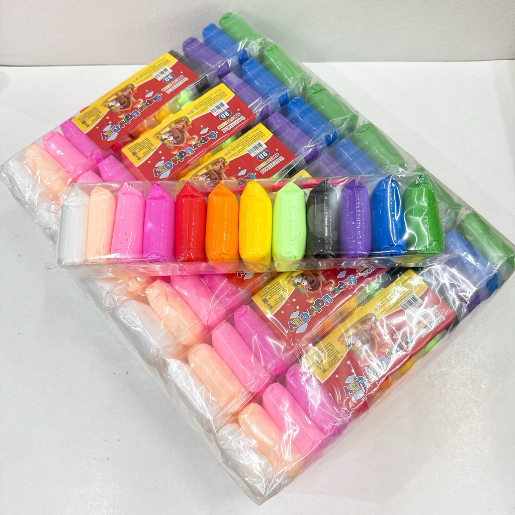 ดินเบา6แถว แถวละ12สี ดินเบายกโหล พร้อมส่งทันที