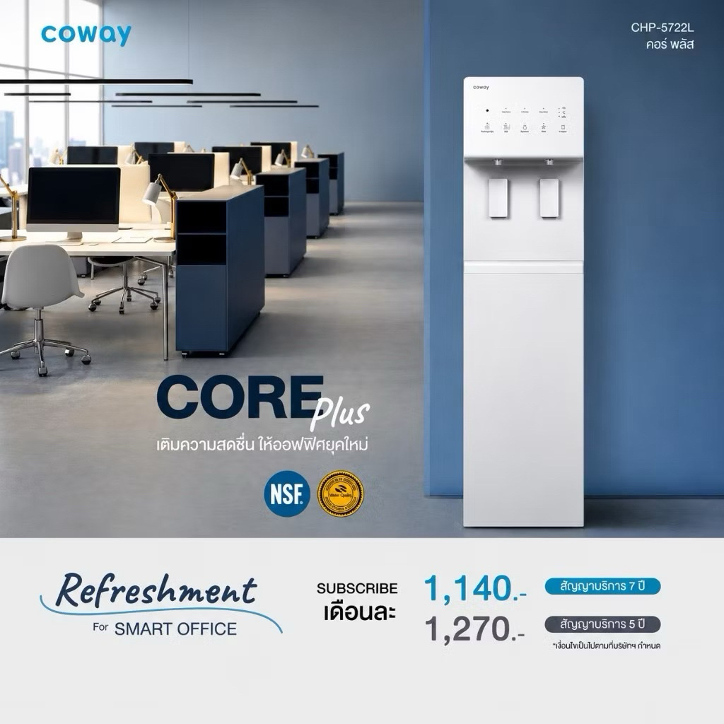 เครื่องกรองน้ำรุ่น คอร์ พลัส (CHP-5722L)  Coway Core Plus (RO/UV)