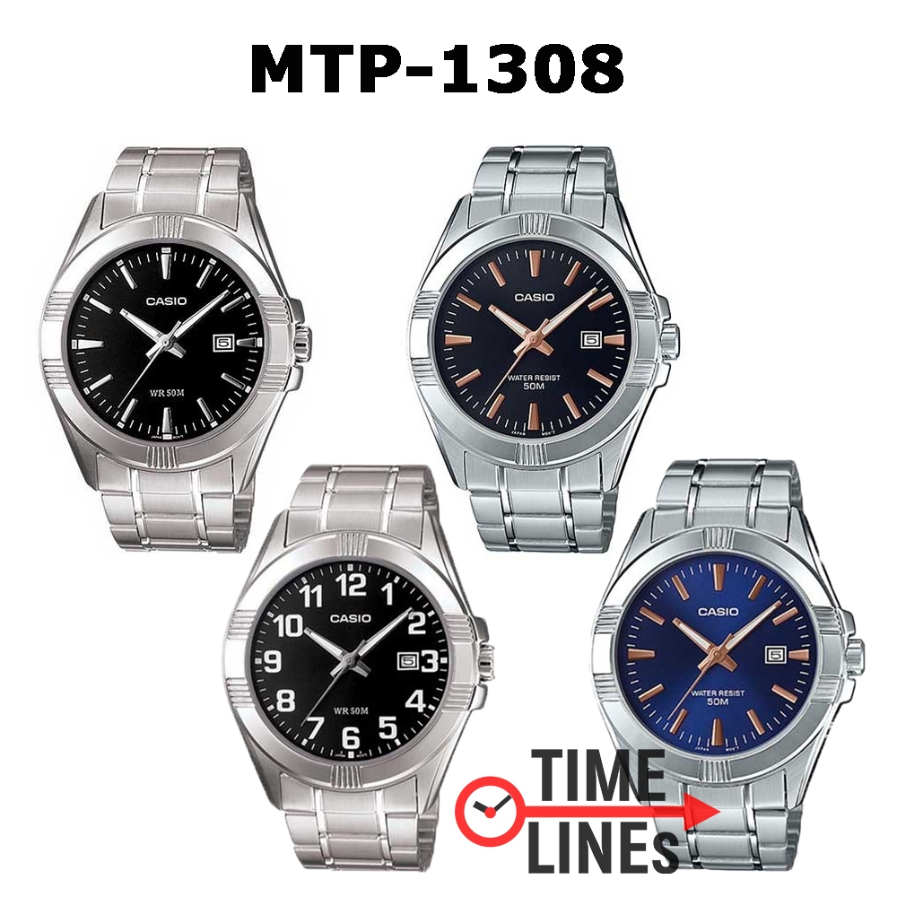 !!ประกัน1ปีและกล่อง CMG!! CASIO รุ่น MTP-1308D นาฬิกาข้อมือ ผู้ชาย สายสแตนเลส ขนาด 43 มม  MTP1308 MT