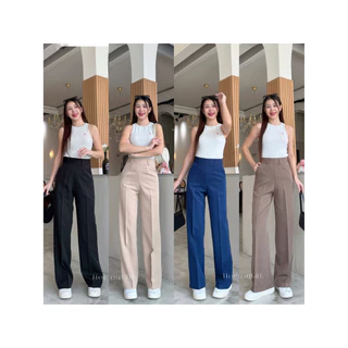 กางเกงทรงกระบอกกลาง Baby pants(✅โค้ดลด 30WOW200) แต่งซิปข้างเอวสูง ผ้าเนียนนุ่มใส่สบายสุดๆ