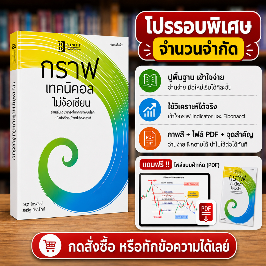 (แถมคลิปสอน+แบบฝึกหัด ฟรี) หนังสือกราฟเทคนิคอลไม่ง้อเซียน V.1 ***ลิขสิทธิ์แท้จากผู้เขียน ส่งฟรี !!