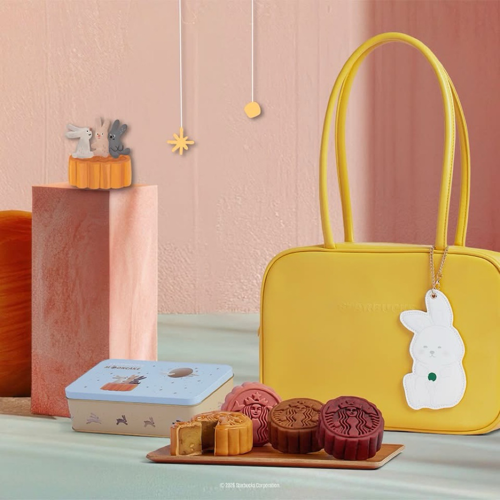 ⭐️Starbucks Mooncake Set with Bag⭐️สตาร์บัคส์ขนมไหว้พระจันทร์พร้อมกระเป๋าสะพายข้าง