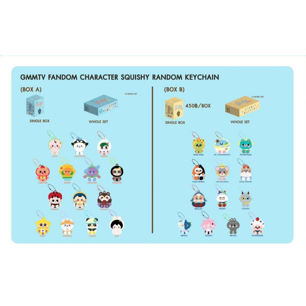 🚚（พร้อมส่ง）CHARACTER SQUISHY RANDOM KEYCHAIN #gmmtv POLCASAN POLCASAN PERMPOON AVOCEAN DOMIIA WESLEY