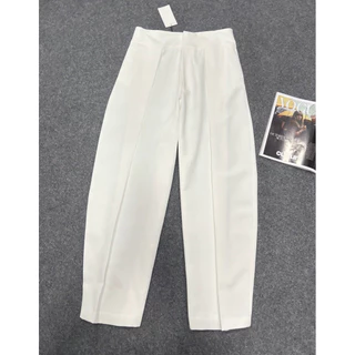 ZARA Balloon Trouers กางเกงผ้าคอตตอน เอวสูง (เหนือสะดือ) ผ้ายืด งานแท้