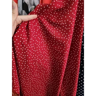 ผ้าลายจุด polka dot แฟชั่นผ้า ลายจุด ไหมอิตาลี นิ่ม พริ้ว ไม่ยับ เมตร หลา ตัดชิ้นยาวได้ กว้าง 150cm