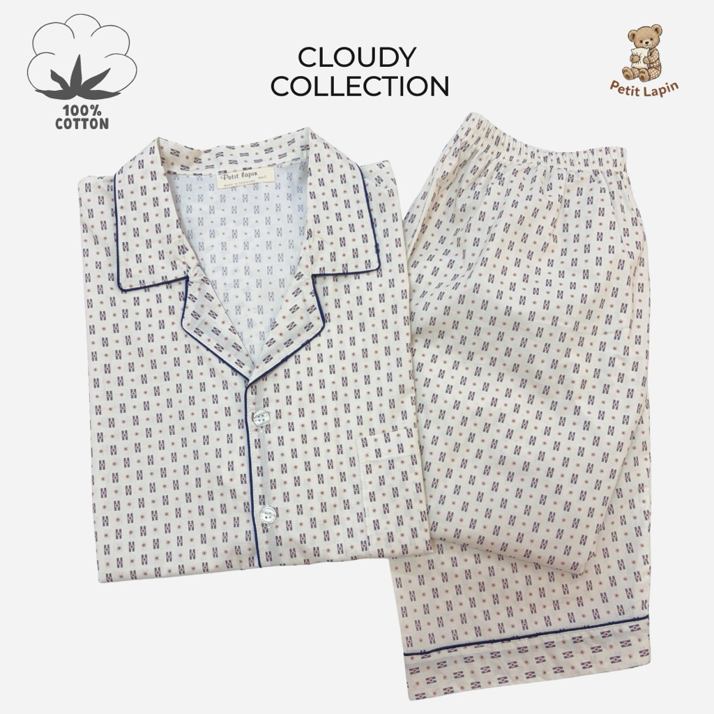 ชุดนอนผู้ใหญ่เปอติลาแปง ~ แขนสั้น ขายาว ~ Premium 100% Cotton ~ Size M,L