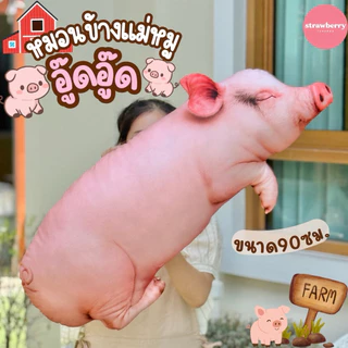 หมอนข้างหมู ตุ๊กตาหมู หมอนหมู หมอนข้างหมูตัวใหญ่ 90ซม