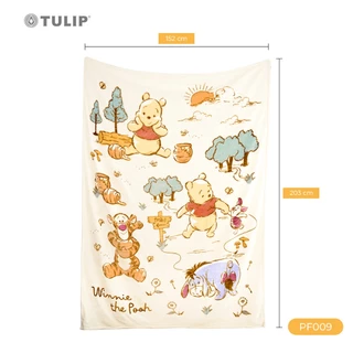 Tulip Fleece 60x80 นิ้ว ลาย PF009 หมีพู Winie The Pooh ลิขสิทธิ์แท้ Disney ดิสนีย์ ผ้าห่มฟลีซขนาดใหญ่ 5 ฟุต